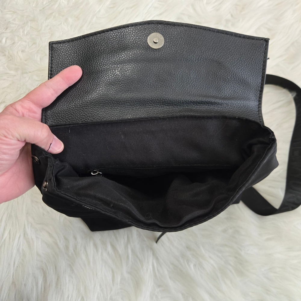 Botkier New York Black Nylon Leather Trim Mini Trigger Backpack Logo Straps - Picture 4 of 8